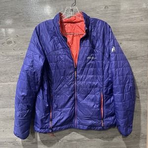 Eddie Bauer Women First Ascent Jacket Reversible Pertex Puffer Purple Petite L